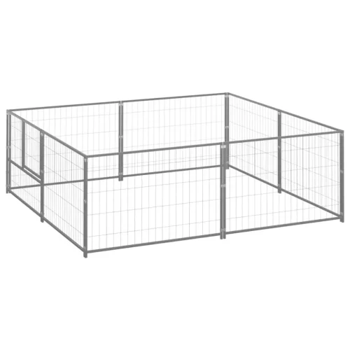 vidaXL Dog Kennel Silver 43.1 ft Steel