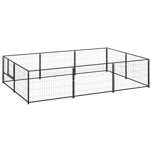 vidaXL Dog Kennel Black 64.6 ft Steel